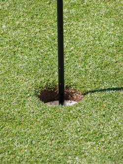 Image of golf flag in hole